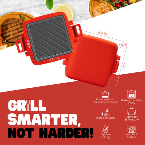 Micro Grill dishwasher-safe design shown for simple cleanup after busy days.