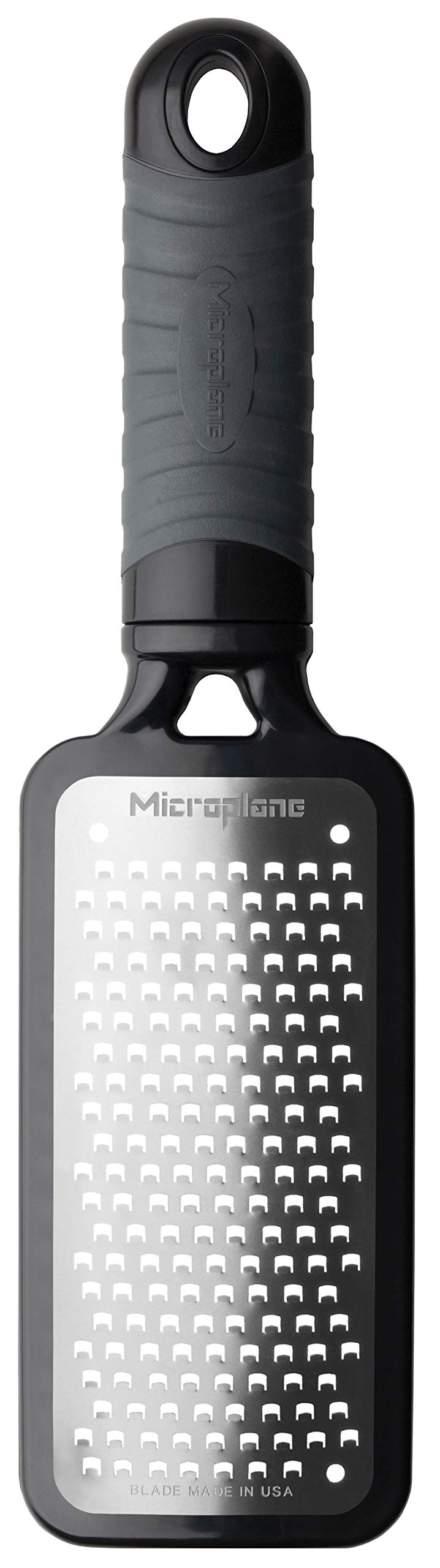 Microplane Home Series coarse grater front view with ultra-sharp USA blades for precise grating