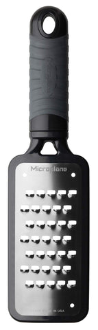 Microplane Home Series Extra Coarse Grater front view with thick cheese shredding capability
