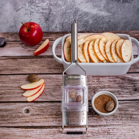 Microplane Professional Series grater ready for daily zesting, garlic, and nutmeg tasks