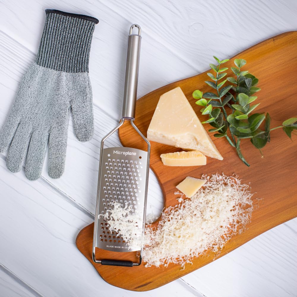 Microplane us-made stainless steel grater designed for heavy use.