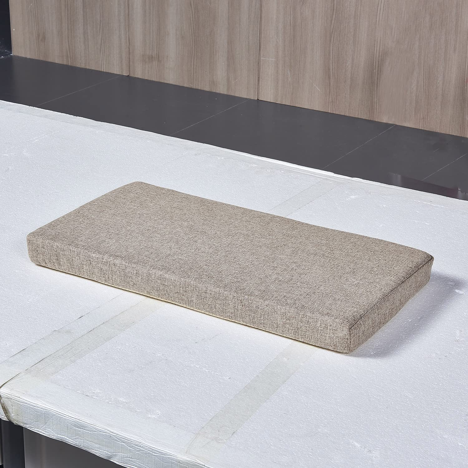 MICUSHION cushion features non-slip bottom and ties for stability