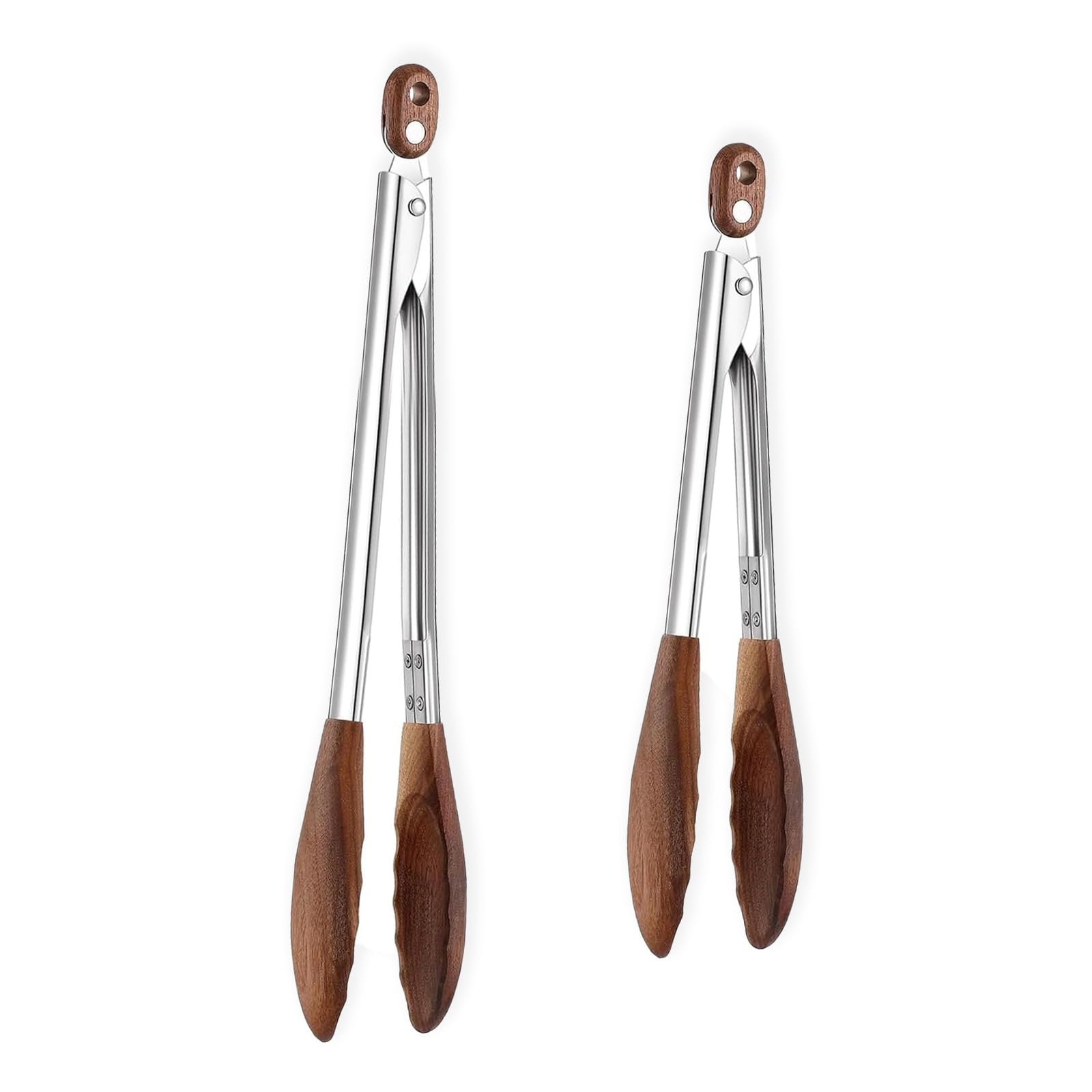 Micyples wooden tongs 9-inch with wood tip for safe flipping steaks