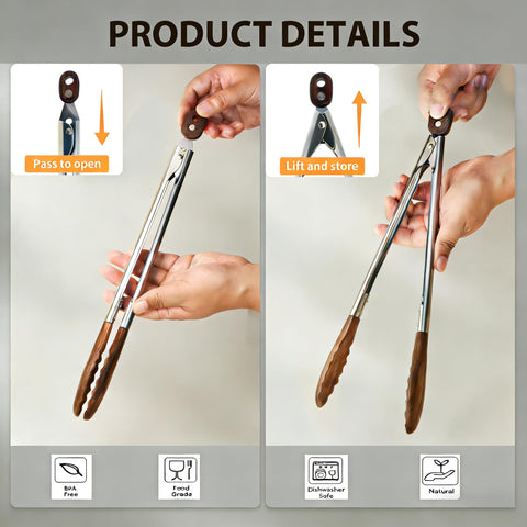 Micyples tongs feature a locking mechanism for easy use
