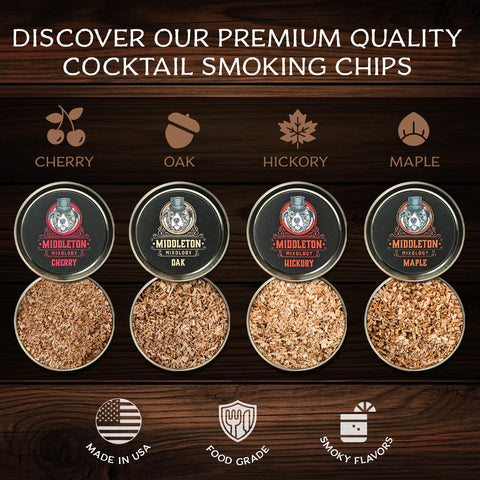Middleton Mixology SmokeTop maple chips close-up for warm sweetness