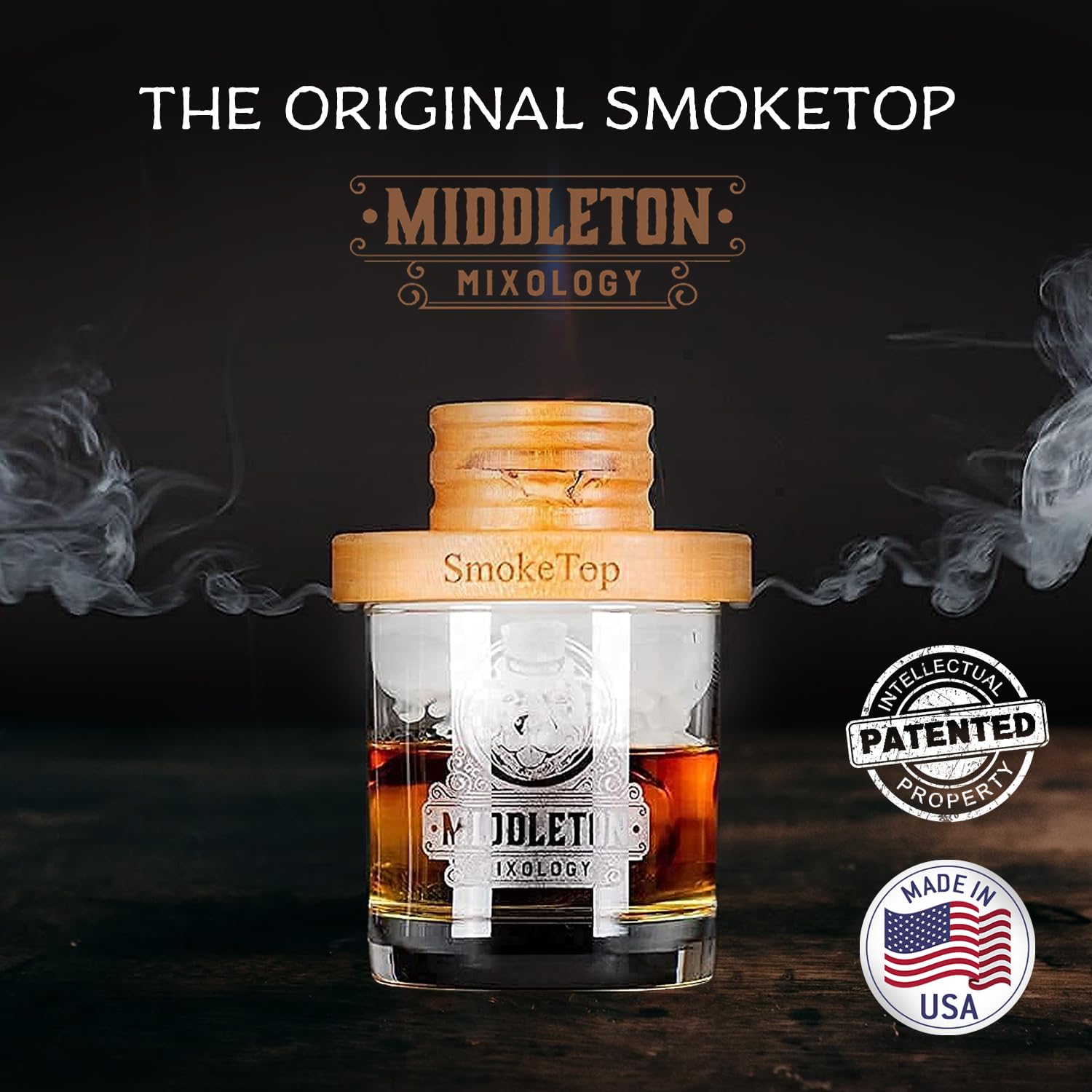 SmokeTop torch-lit setup enables quick, flavorful smoke for cocktails.