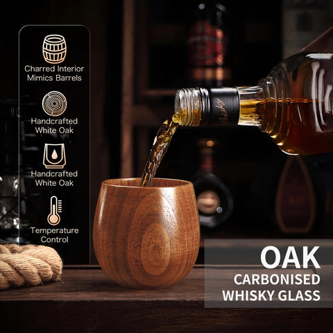 Mieaoll charred wood whiskey glass grain showcases unique craftsmanship