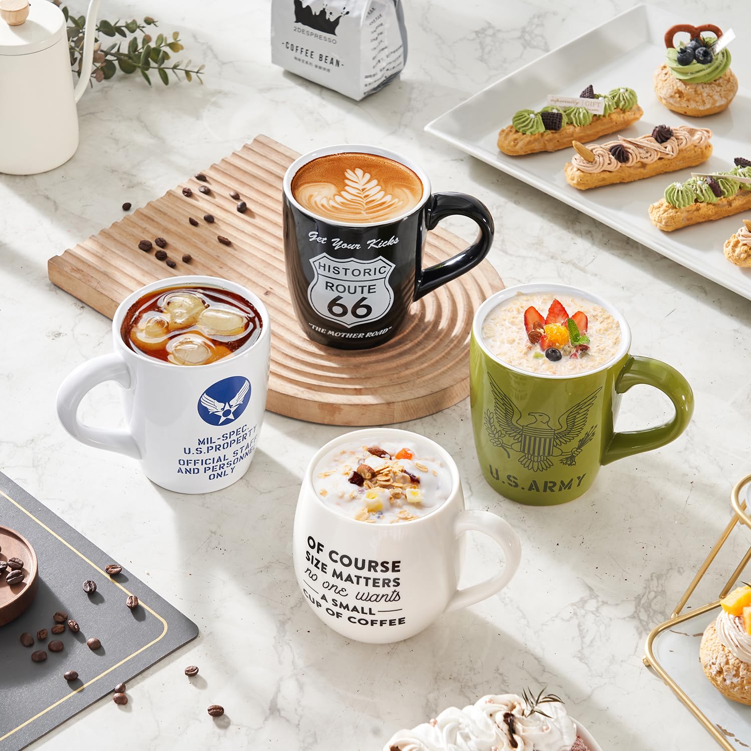 MIECOO artistic-pattern mug showcases handmade charm for daily rituals