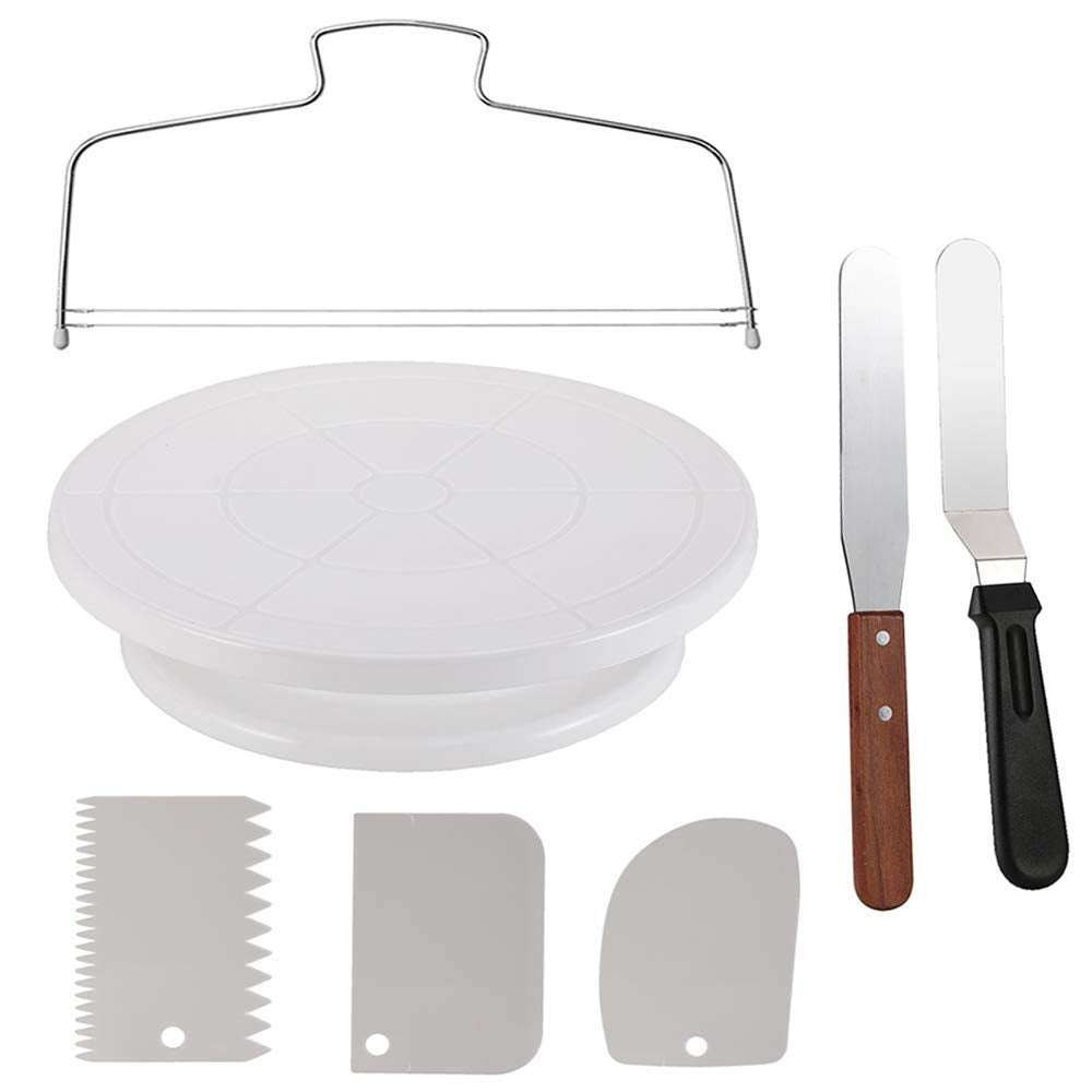 Miecux 11-inch cake turntable shown from above for precise decorating.