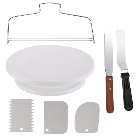 Miecux 11-inch cake turntable shown from above for precise decorating.