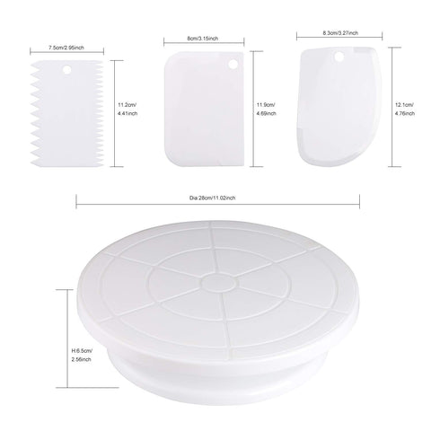 Miecux decorating comb and icing smoother laid out for quick use.