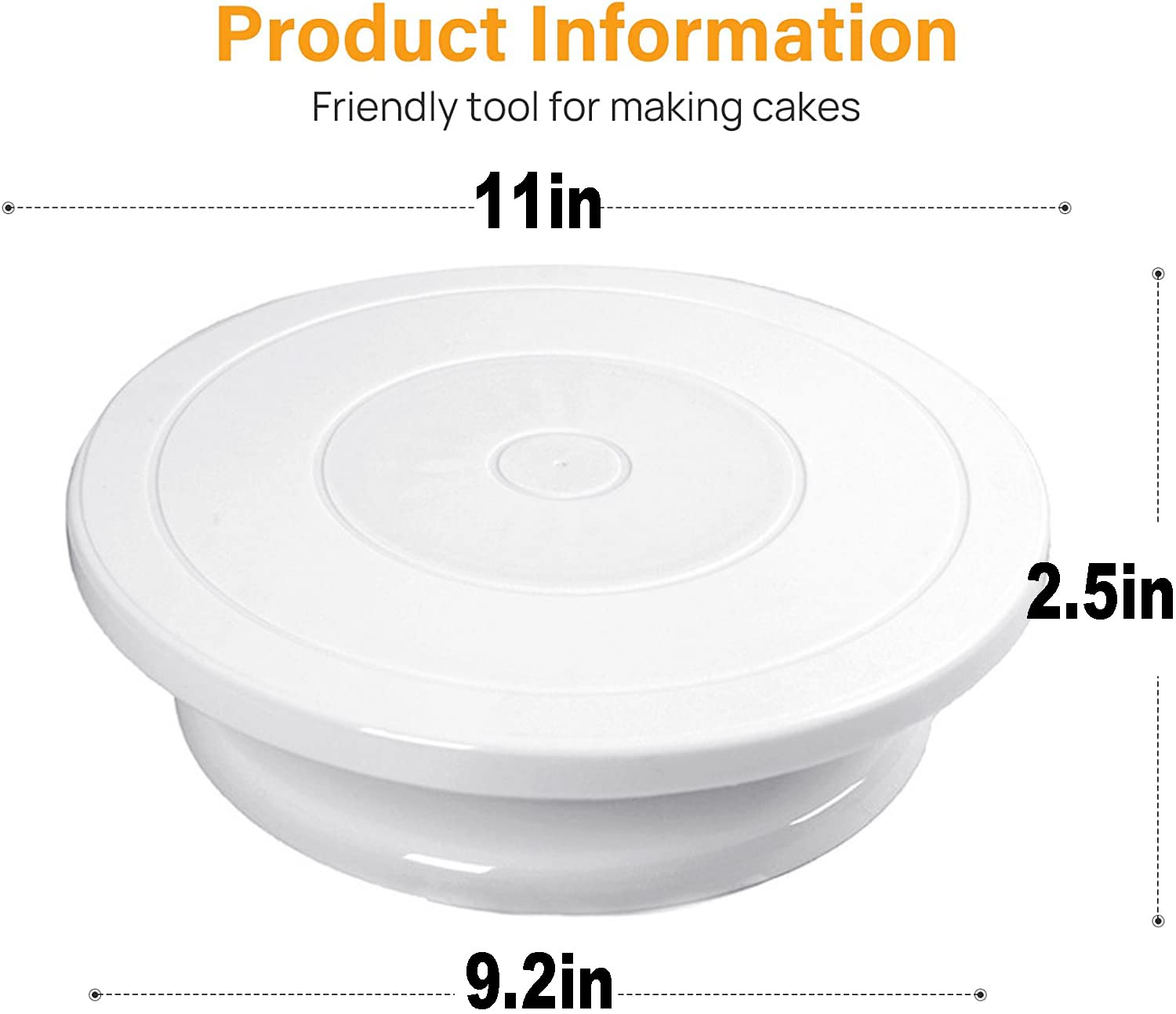 Miecux turntable smooth rotation with hidden ball bearings for precise decorating.