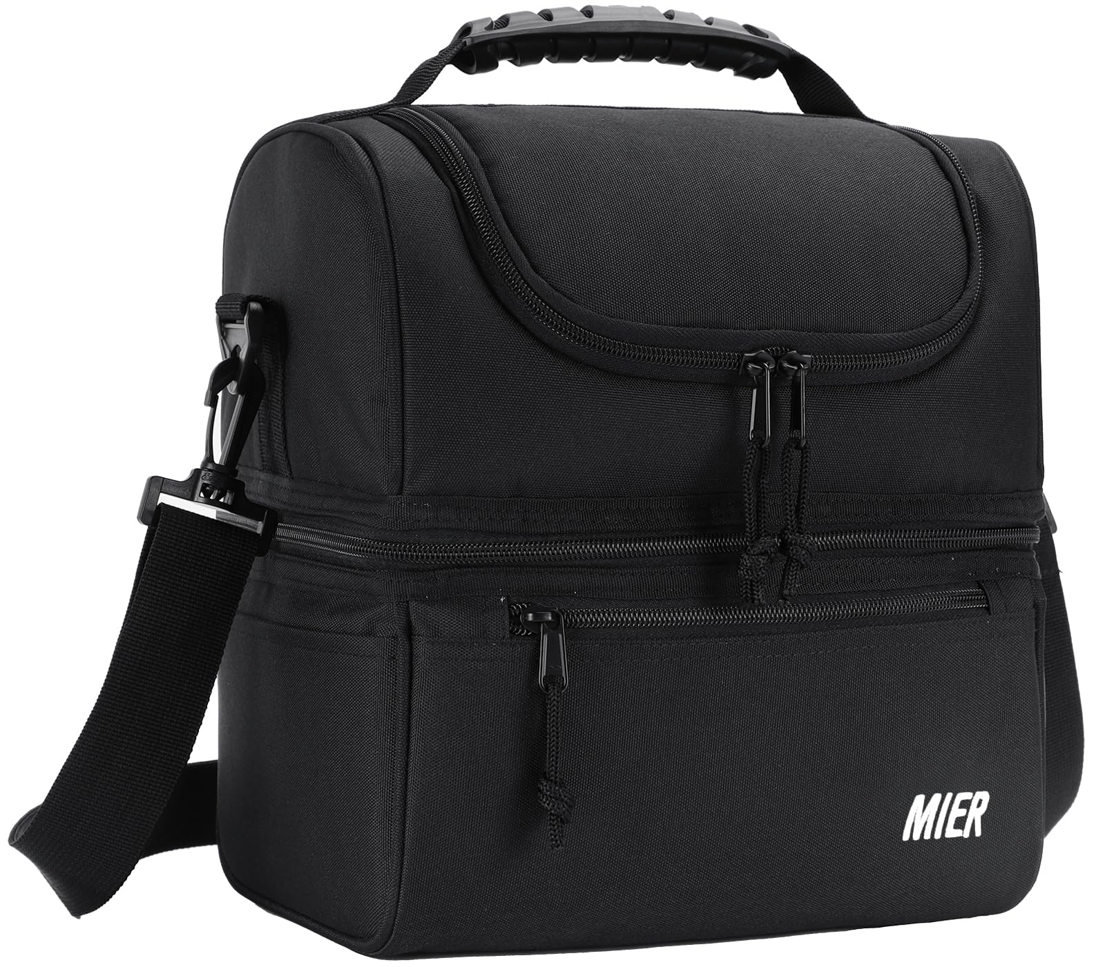 MIER large lunch bag top dry compartment with easy-access opening for snacks.