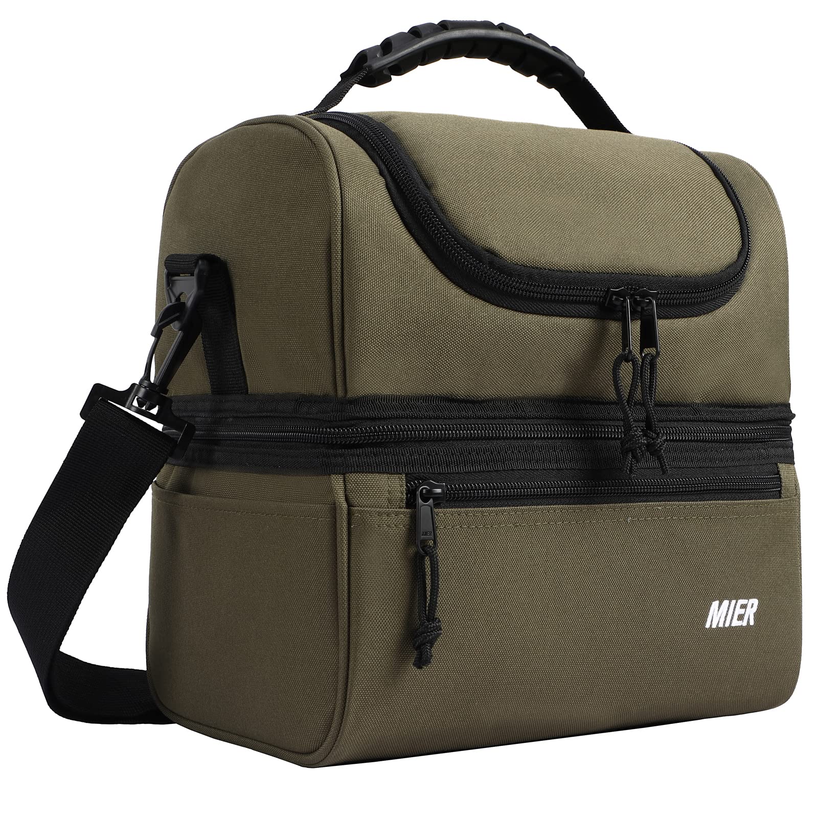 MIER adult lunch box top dry compartment with easy access for snacks