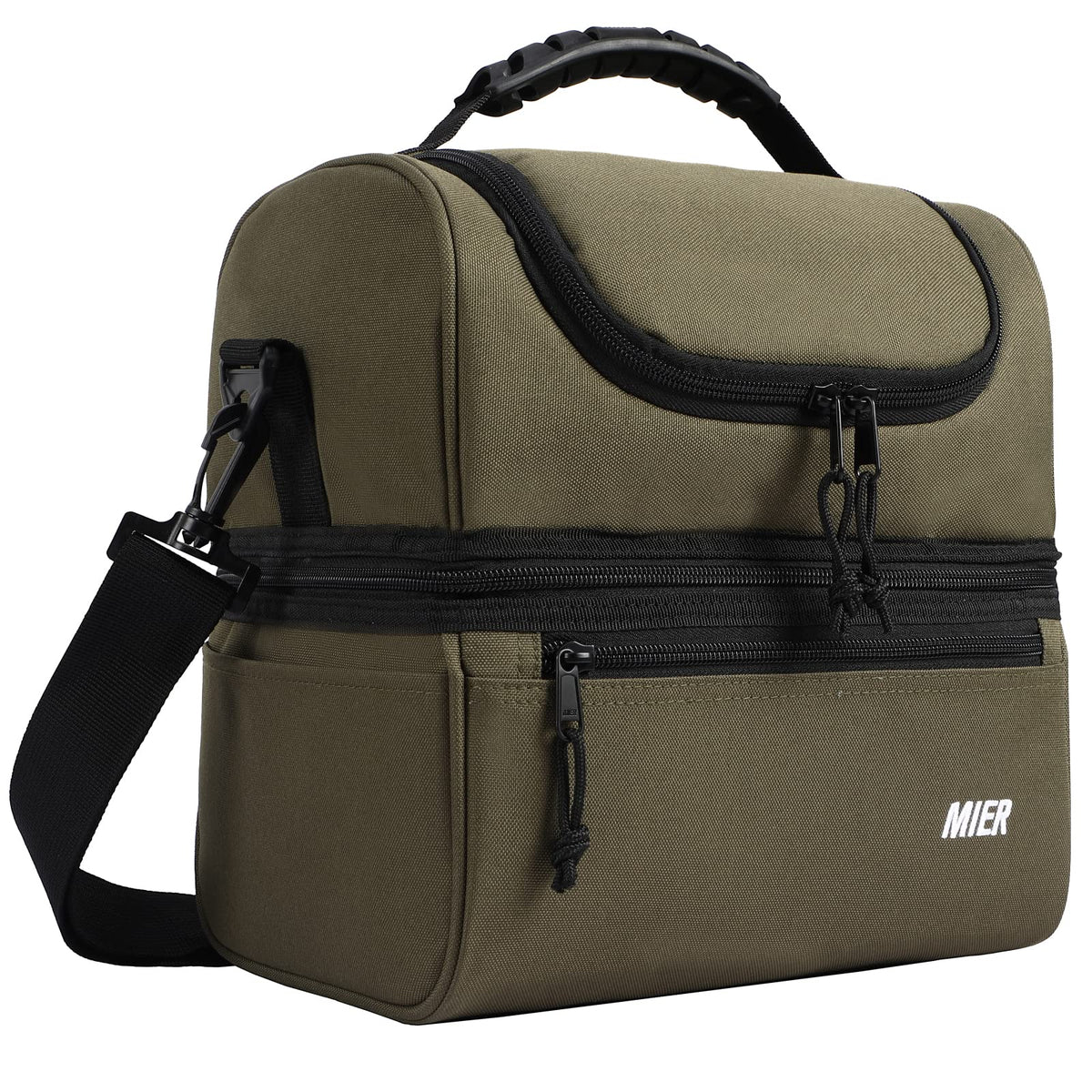 MIER adult lunch box top dry compartment with easy access for snacks