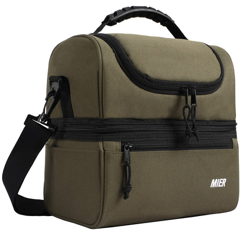MIER adult lunch box top dry compartment with easy access for snacks