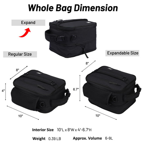 MIER expandable lunch bag opened to show added space for meals.