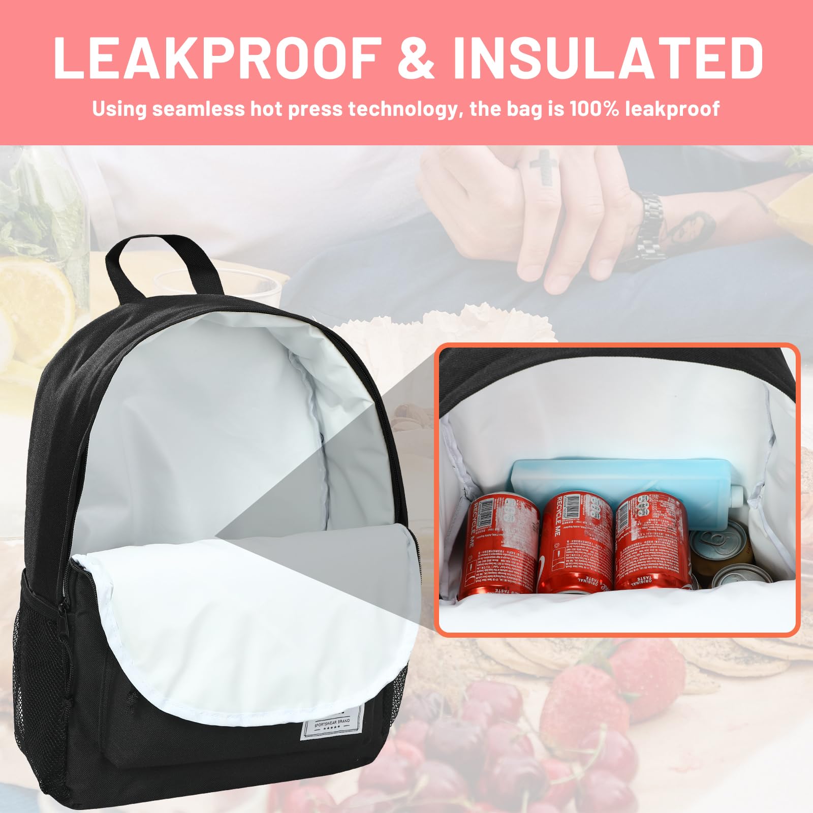 MIER insulated backpack cooler padded shoulder straps for comfortable carrying