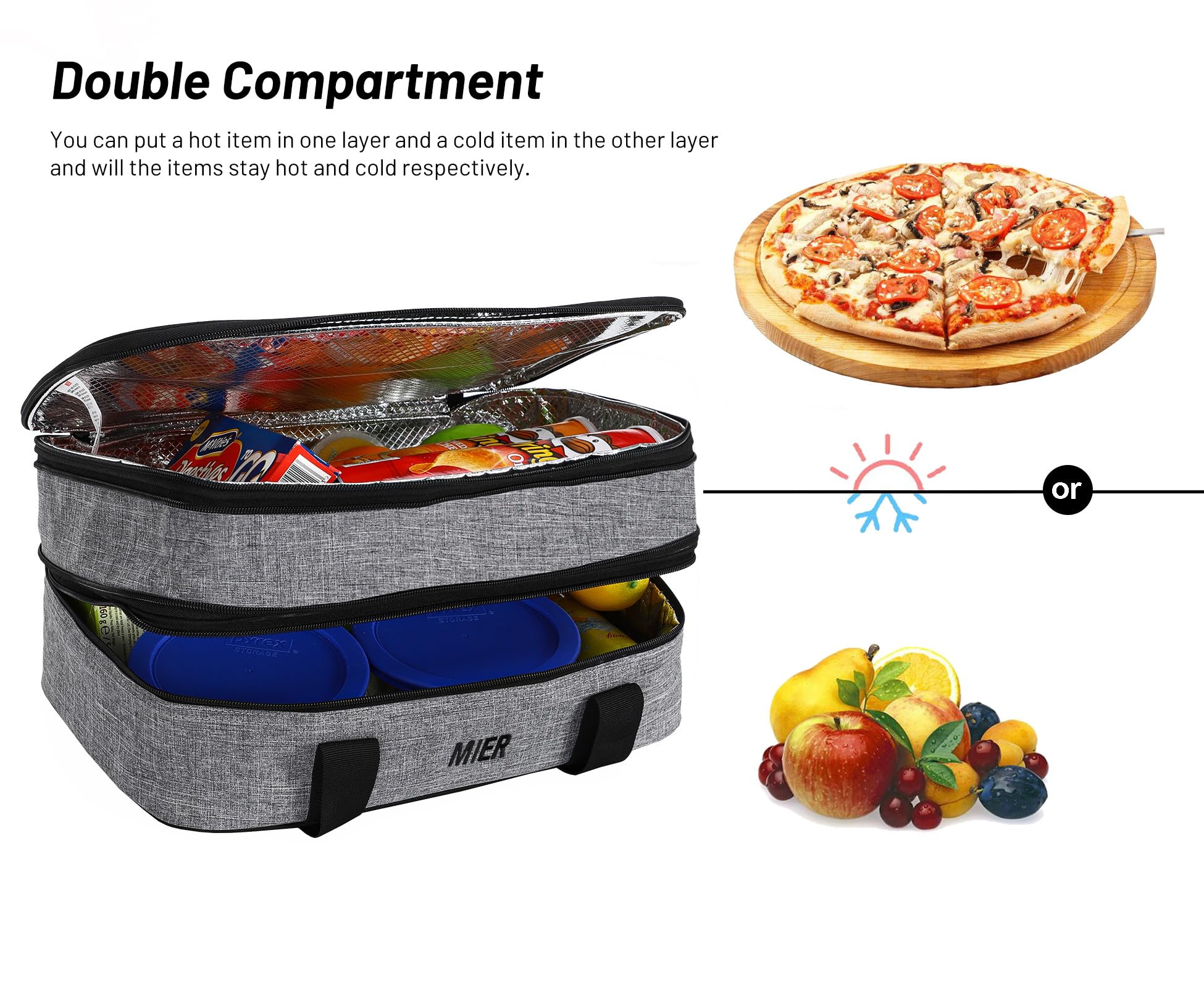 Interior aluminum foil lining in the MIER carrier supports temperature control