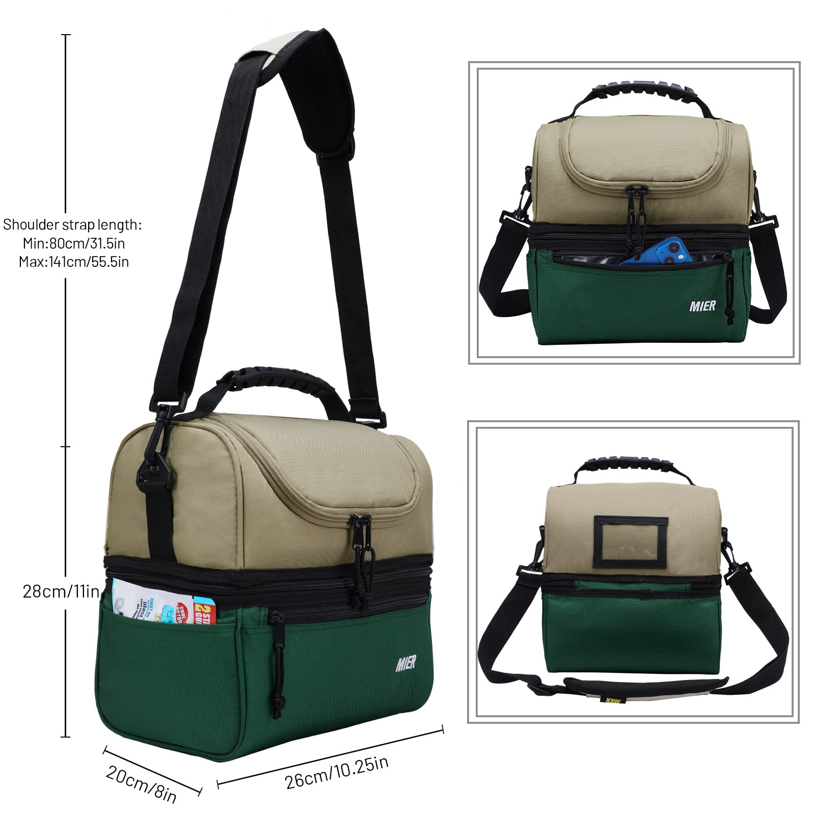 MIER insulated liner with PEVA seals freshness and prevents leaks
