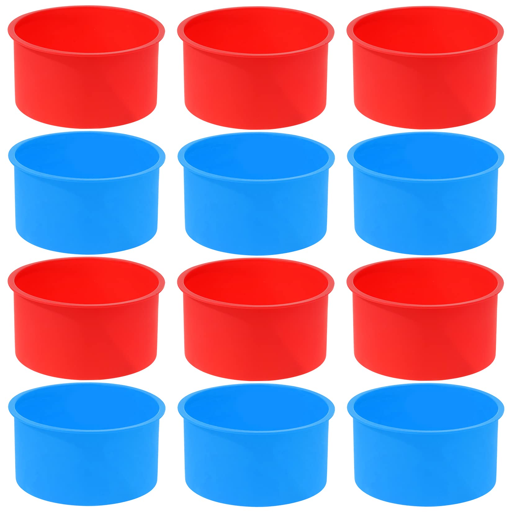 Mifengda silicone round cake mold, 4-inch red close-up for release and even baking.