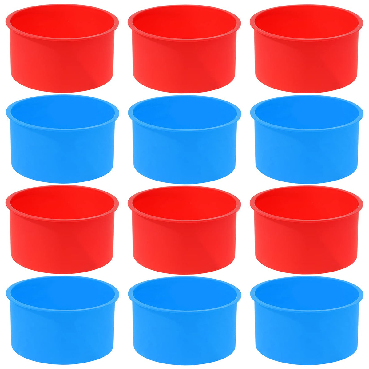 Mifengda silicone round cake mold, 4-inch red close-up for release and even baking.