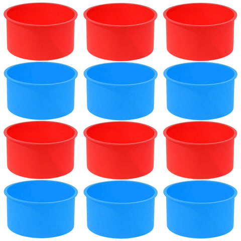 Mifengda silicone round cake mold, 4-inch red close-up for release and even baking.