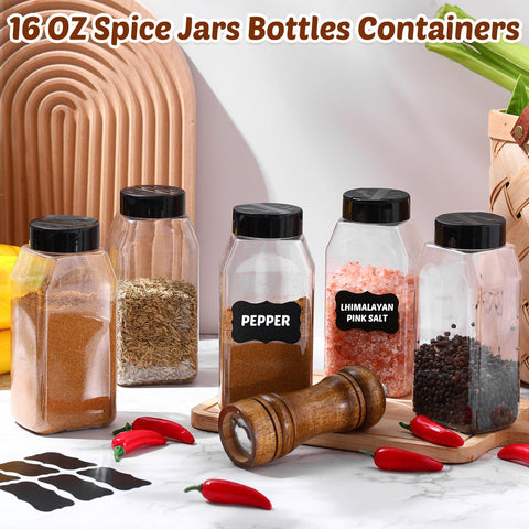 Mifoci clear plastic jars show contents for quick cooking reference.