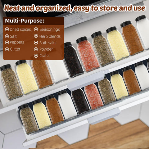 Mifoci compact square jars fit neatly on shelves or in drawers.