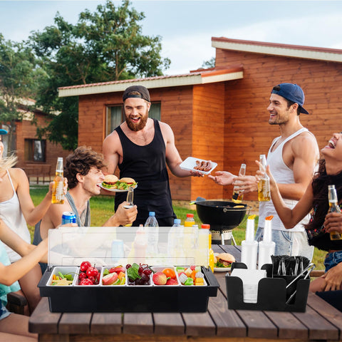 Mifoci ice cooled condiment container organizes condiments while chilling drinks