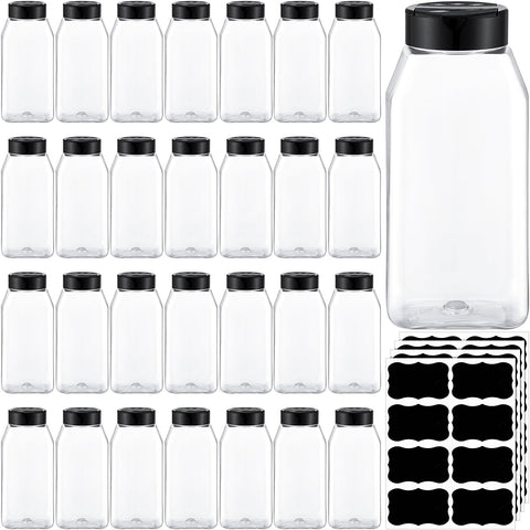 Mifoci square 16 oz spice jars arranged for organized pantry storage.