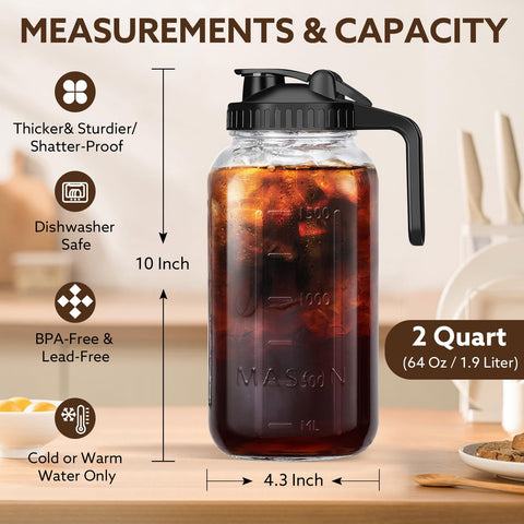 Mihlapi mason jar has measurement markings for precise pouring