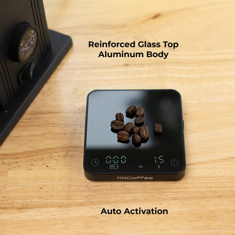 MiiCoffee Minipress aluminum body protects the scale during daily use