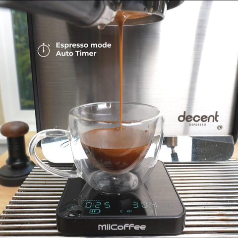 MiiCoffee Minipress glass top stays scratch-free for quick measurements