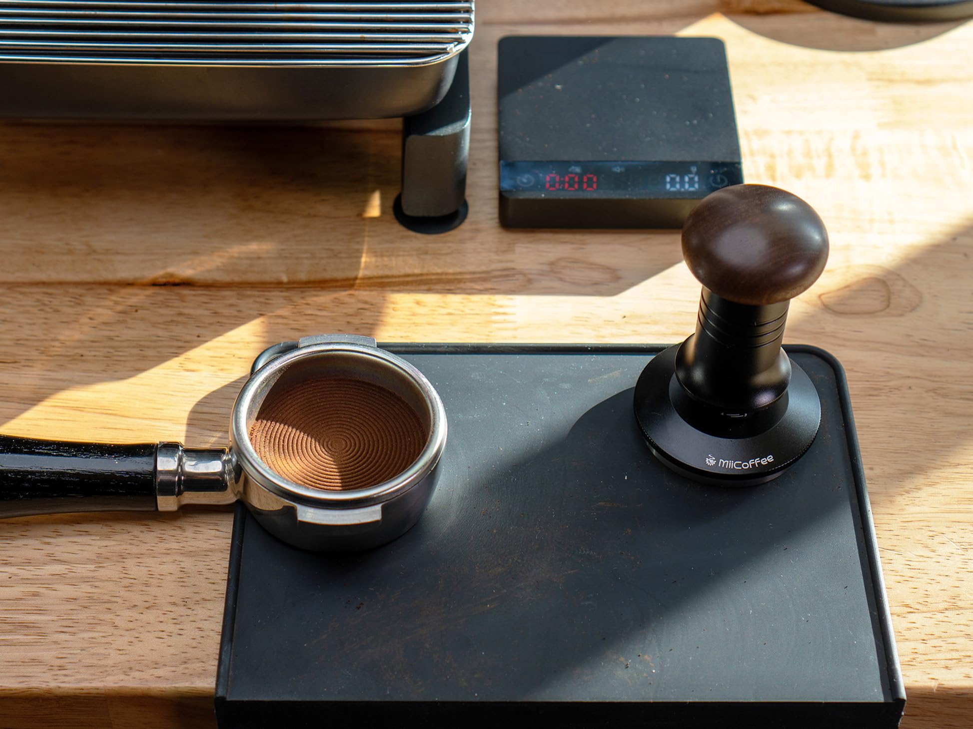 Tampers designed to fit most 58mm portafilters across brands.