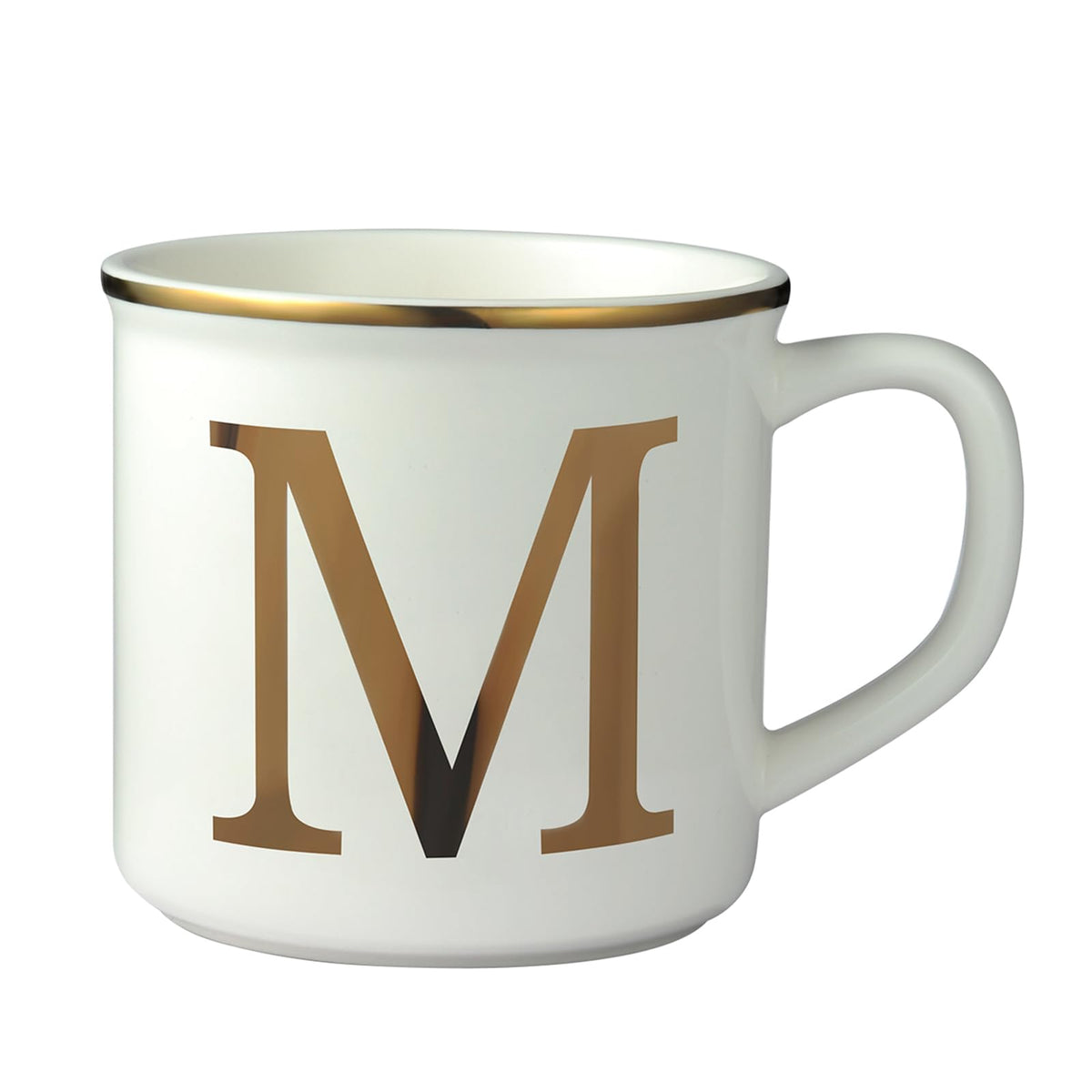 Miicol ceramic mug 16oz with front gold initial, ideal for daily coffee or tea
