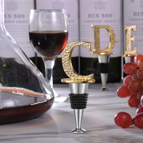 Miicol champagne stopper personalized with initials in gold for a stylish bottle seal