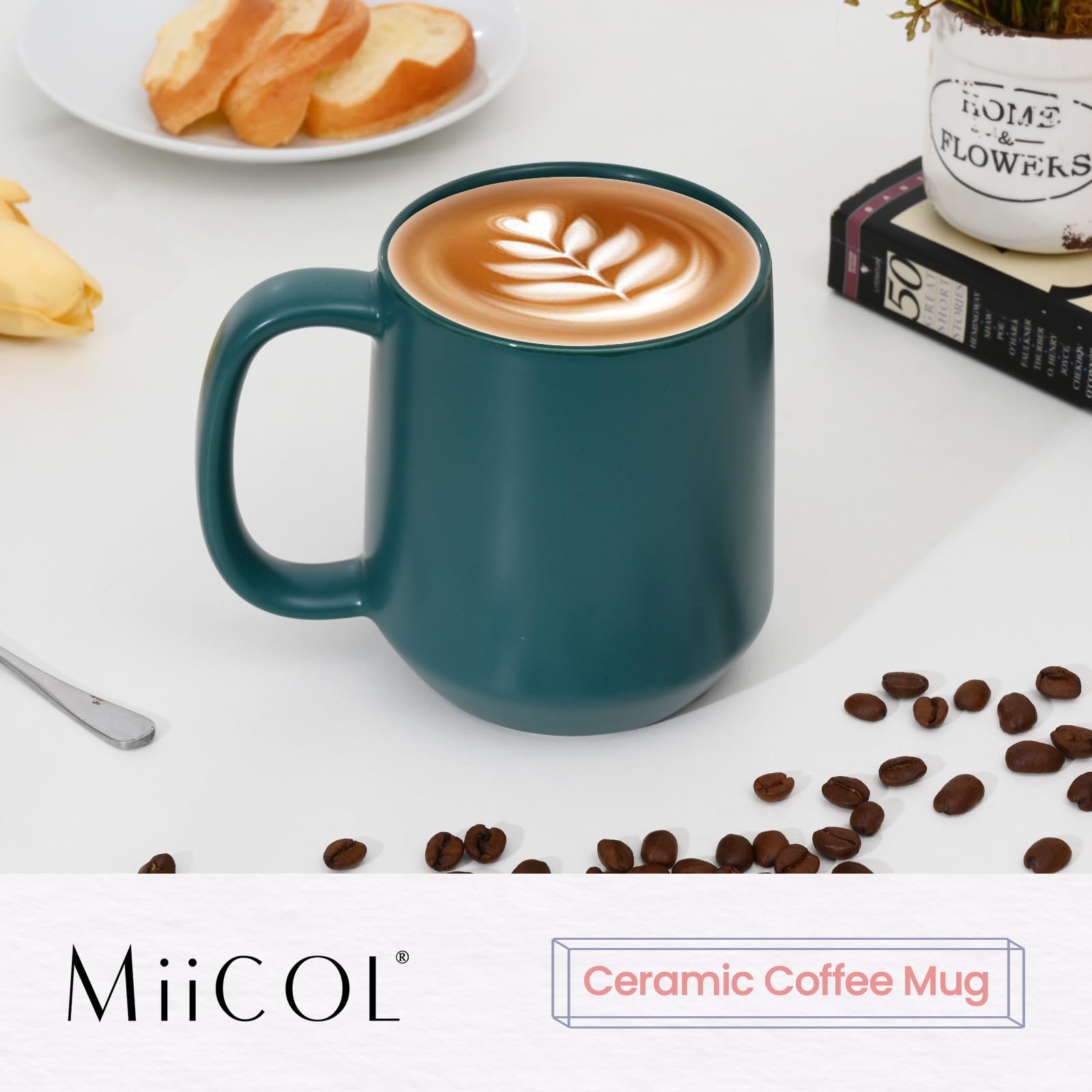 Miicol mug with wide ergonomic handle for comfortable grip