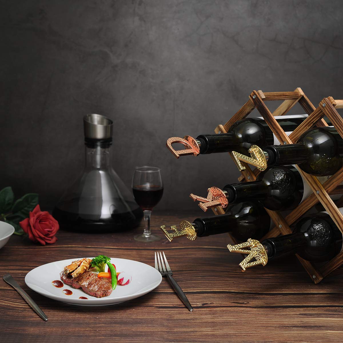 Miicol elegant gold wine stopper on a dining table for a sophisticated look