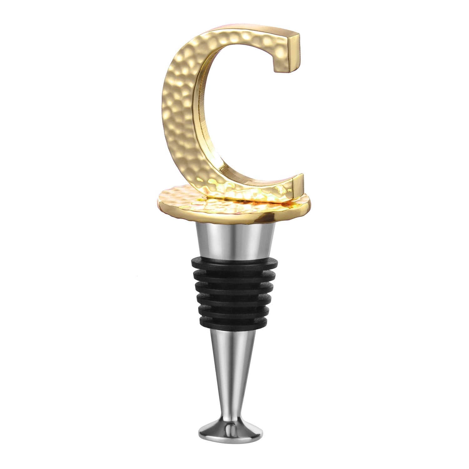 Miicol gold monogram C wine stopper adds a personalized touch and helps identify your bottle