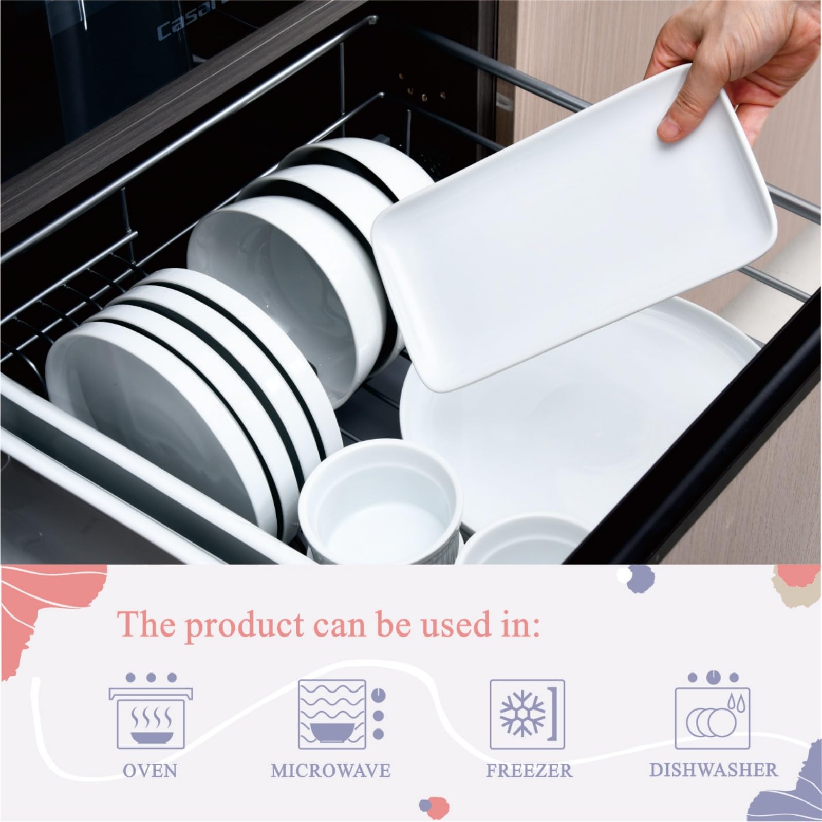 Miicol plates are microwave and dishwasher safe for convenient reheating and cleaning.