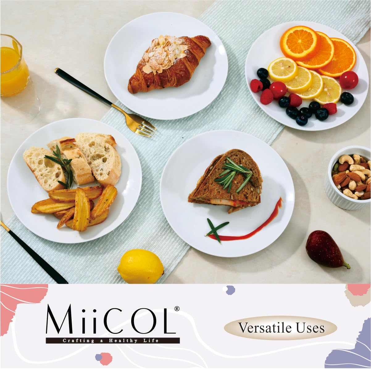 Miicol minimalist white design elevates modern dining tables.