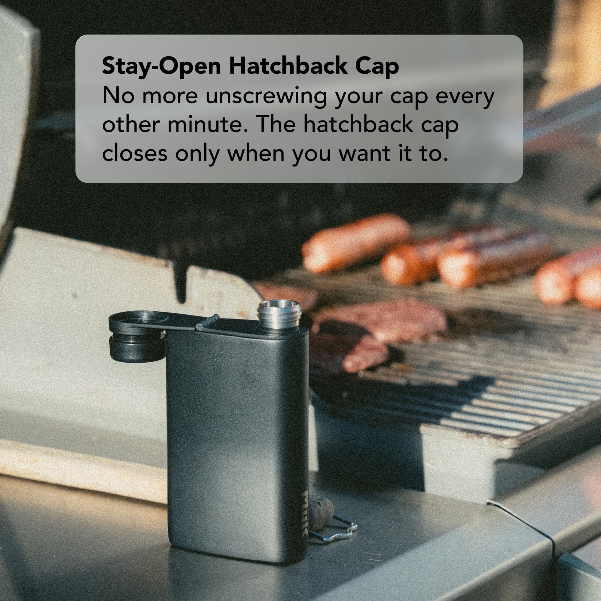 MiiR Aero Flask attached cap remains secure during outdoor activities.