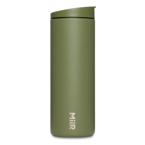 MiiR Flip Traveler 16oz tumbler with double-wall insulation keeps drinks hot or cold.