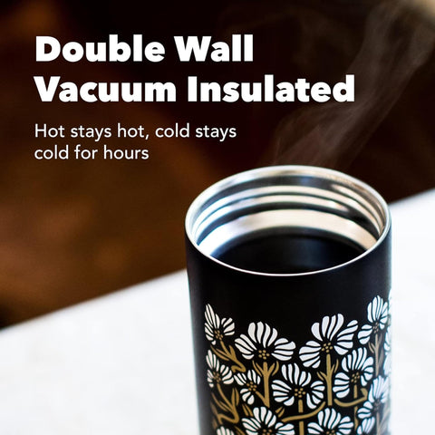 Polished exterior and durable design of the MiiR tumbler for stylish hydration.