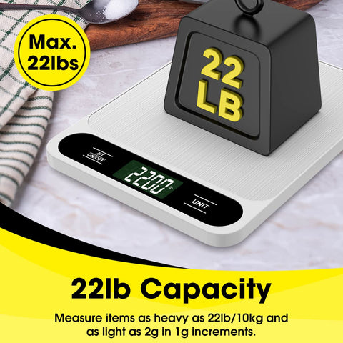 Mik-Nana Food Scale tare button enabling container subtraction