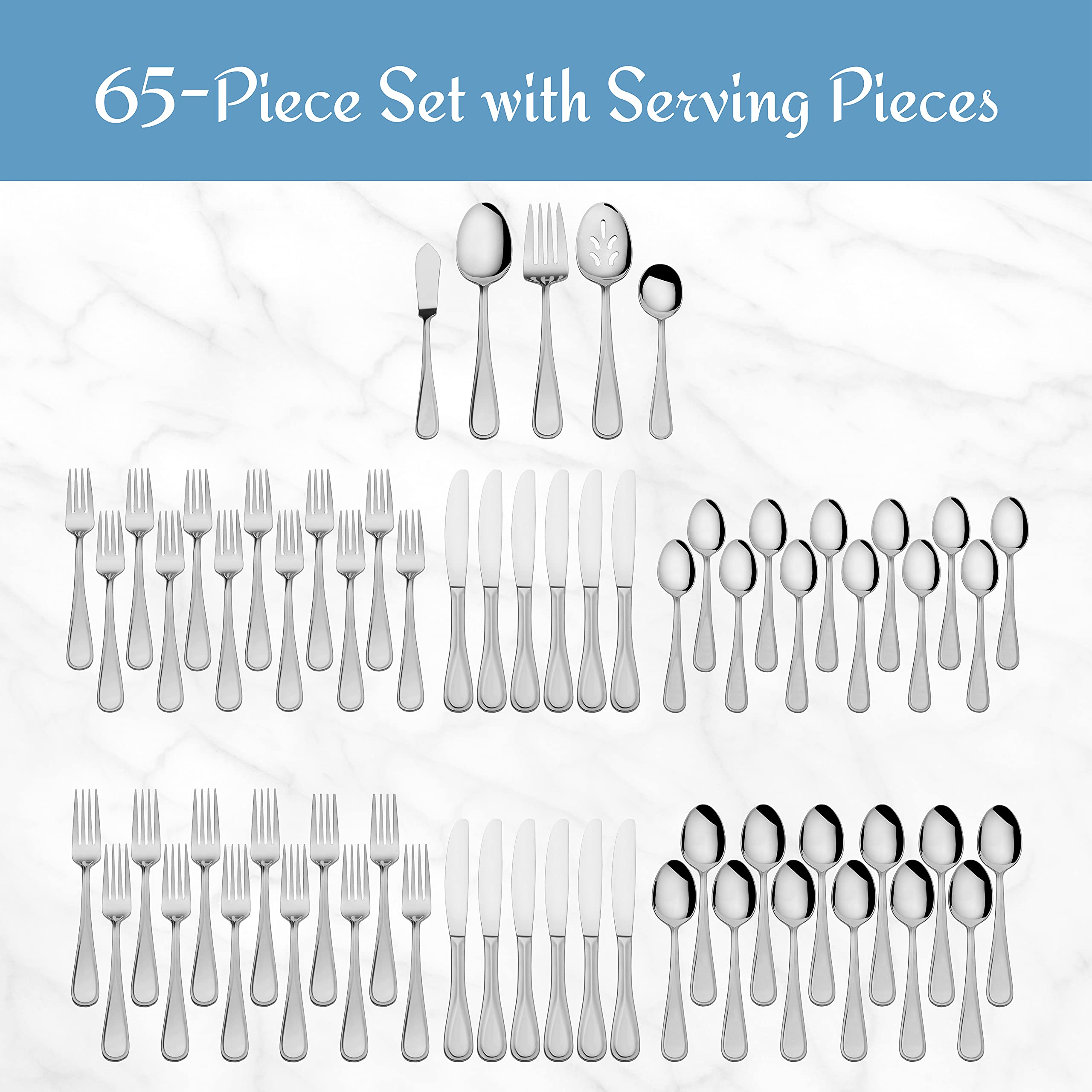 Mikasa Bravo dinner knives featuring balanced weight for comfortable cutting.