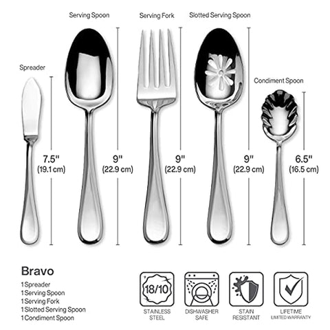 Mikasa Bravo dishwasher-safe flatware for easy cleanup.