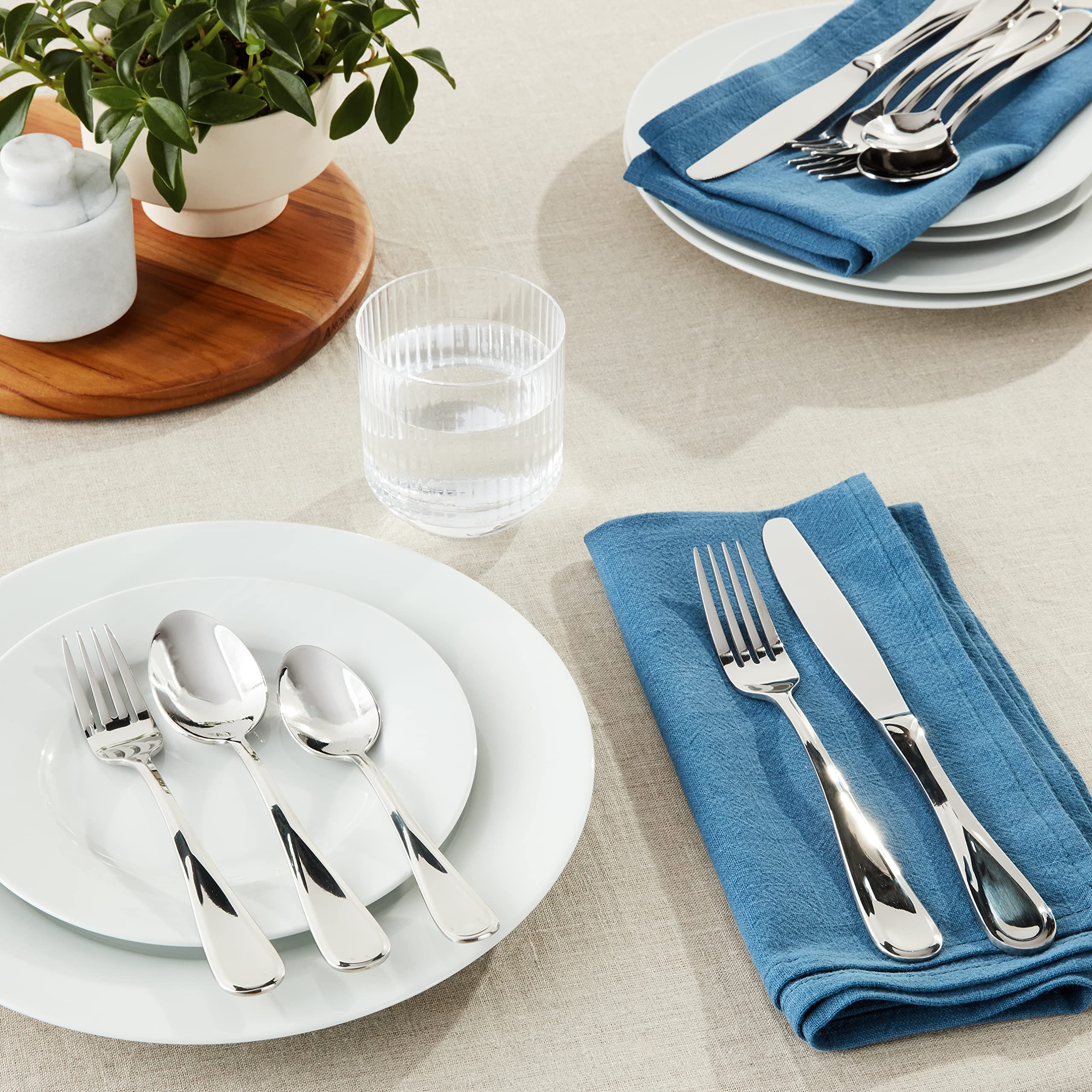 Mikasa Bravo service-for-4 flatware showing balanced weight for comfortable meals