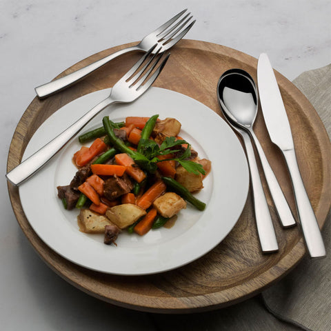 Mikasa Delano salad fork, balanced weight for comfortable cutting